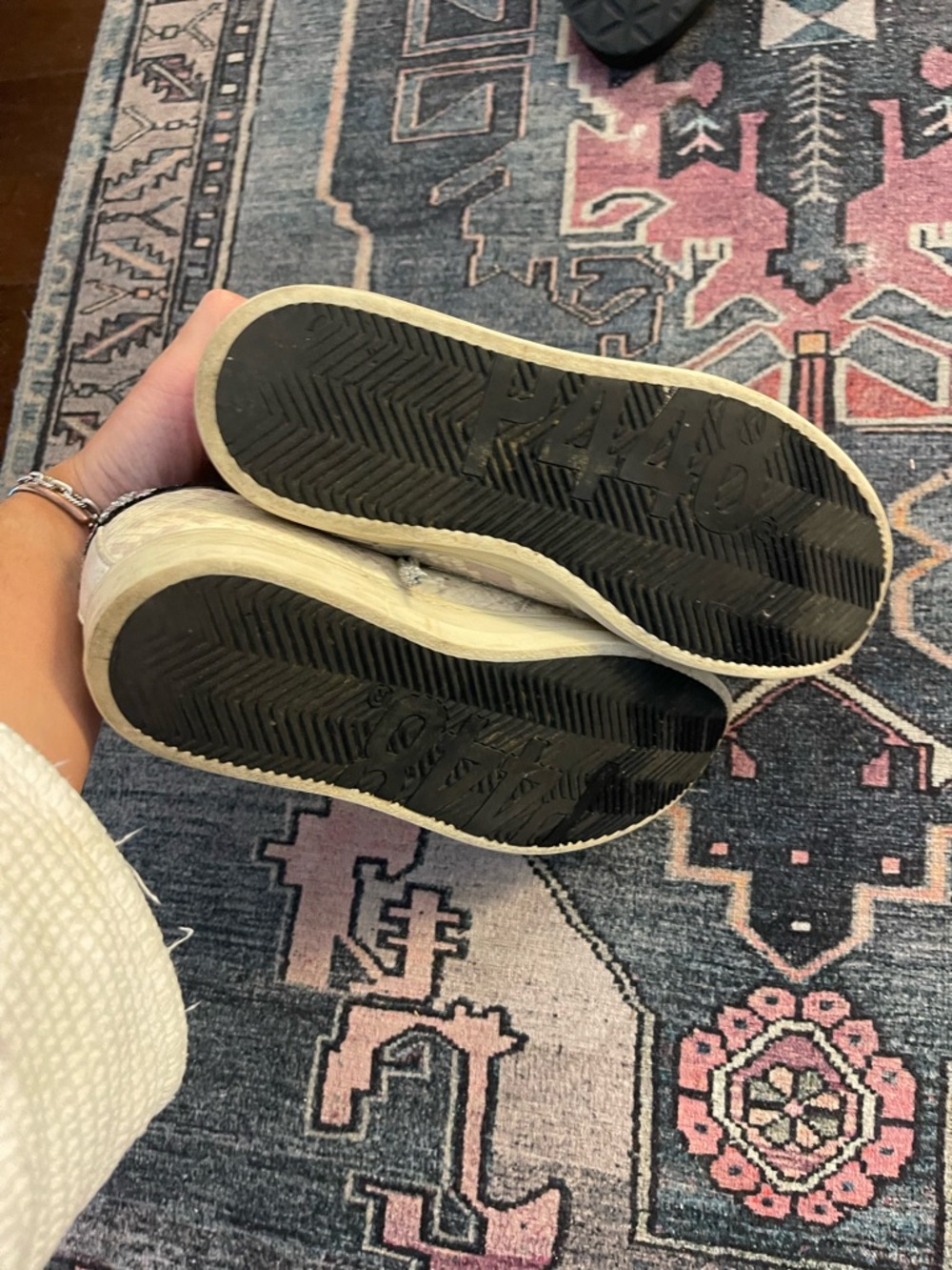 P448 Metallic Silver Python-Texture Sneakers - Picture 4 of 6